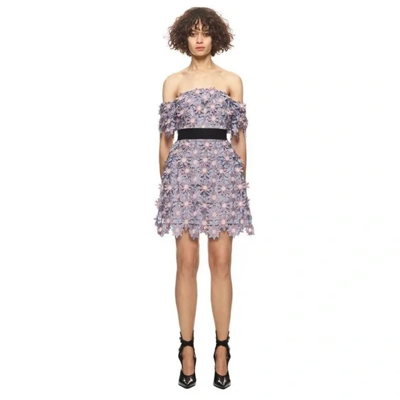 Self-Portrait | Dresses | Selfportrait 3d Floral Off Shoulder Lace Dress Purple Size 4 | Poshmark Self-Portrait | Dresses | Selfportrait 3d Floral Off Shoulder Lace Dress Purple Size 4 | Poshmark